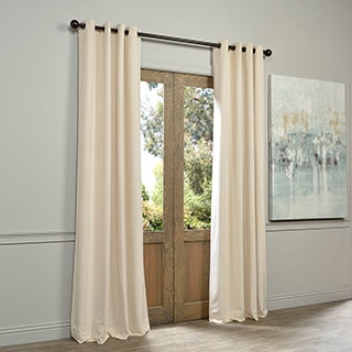 Exclusive Fabrics Ivory Grommet Velvet Blackout Curtain Panel