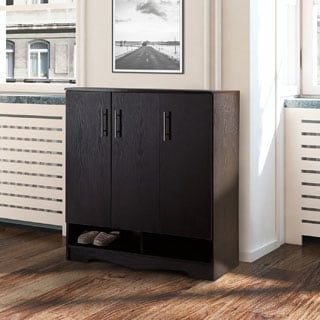 Furniture of America Maxwell Black Seven-shelf Cabinet
