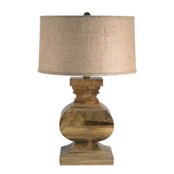 Solid Wood Curved Block Lamp