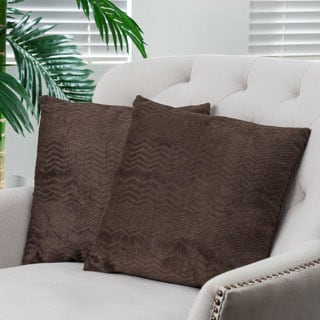 Dark Brown Jacquard Pillows (Set of 2) by Christopher Knight Home