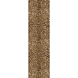 Animal Prints Leopard Gold Runner Non-Skid Area Rug (2' x 6'10)