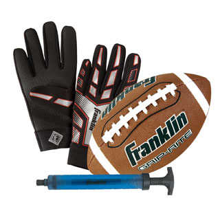 Grip-Rite Football with Receiver Gloves and Pump
