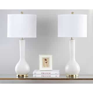 Safavieh Lighting 30.5-inch Mae Long Neck Ceramic White Table Lamps (Set of 2)