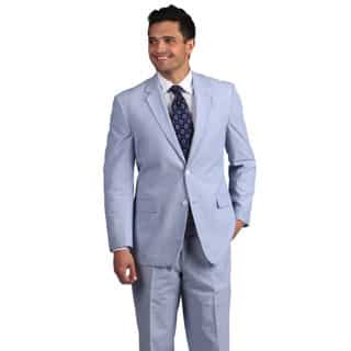 Adolfo Men's Blue and White Pinfeather 2-button Suit