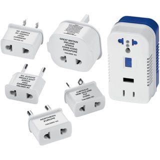 White Converter with Extra Outletpwr USB Port