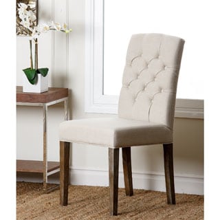 Abbyson Colin Beige Linen Tufted Dining Chair