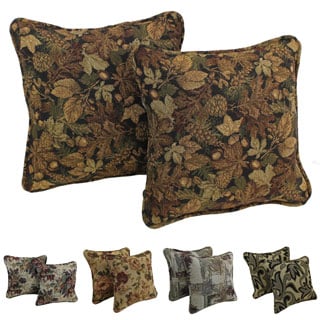 Blazing Needles Floral Corded Tapestry Pillow (Set of 2)