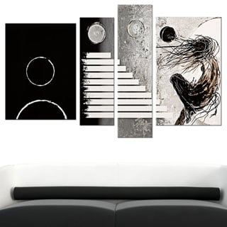 Unknown 'Modern Woman' Hand-painted 4-piece Canvas Art