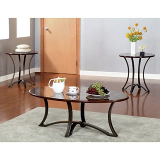 Furniture of America Beverly Flare 3-piece Coffee Table Set