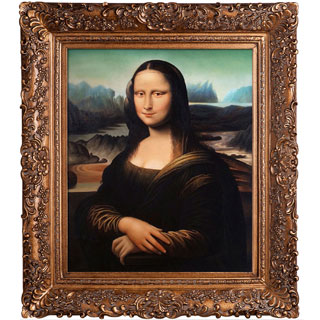 Leonardo Da Vinci 'Mona Lisa' Hand Painted Framed Canvas Art