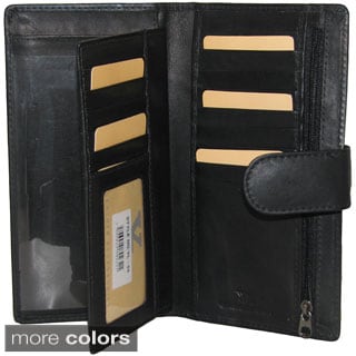All-in-1 Genuine Leather Wallet/ Card Case Holder/ Removable Checkbook/ Register Pocket Secretary