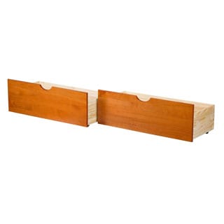 Palace Imports Set of 2 Solid Wood Underbed Drawers On Wheels