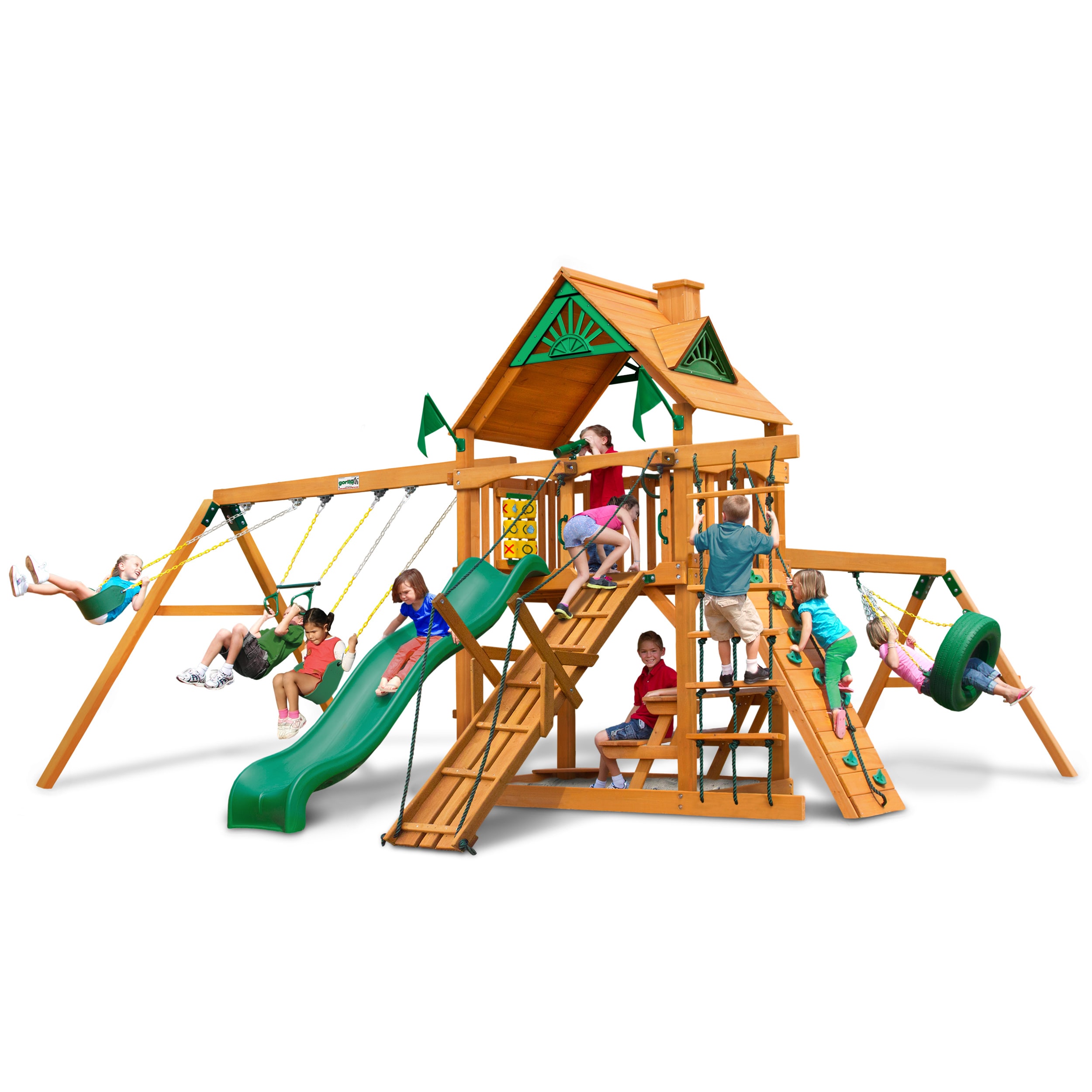 Gorilla Playsets Frontier Swing Set with Amber Posts