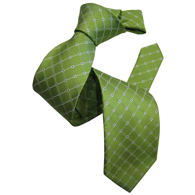 Dmitry Men's Green Patterned Italian Silk Tie