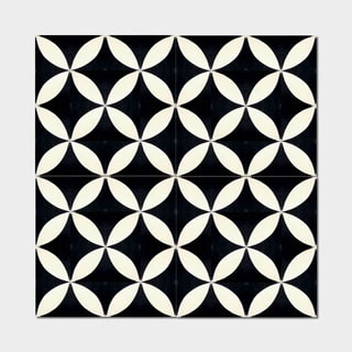 Pack of 12 Amlo Circle Black Handmade Cement and Granite 8-inch x 8-inch Floor and Wall Tile (Morocco)