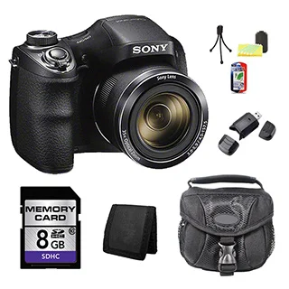 Sony H300 Black Digital Camera 8GB Bundle