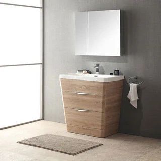 Fresca Milano 32-inch White Oak Modern Bathroom Vanity with Medicine Cabinet