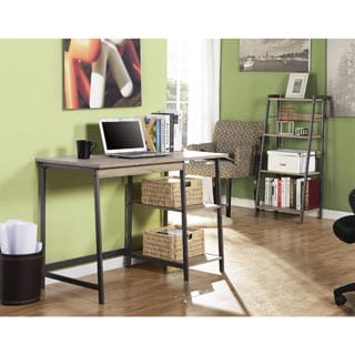 Homestar 2-Piece Laptop Desk and 4-Shelf Bookcase Set in Reclaimed Wood