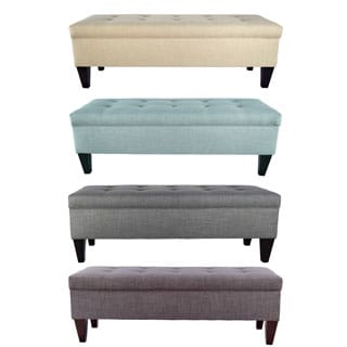 Brooke Button Tufted Long Storage Bench Ottoman