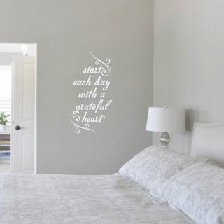 Start Each Day with a Grateful Heart' 12 x 24-inch Wall Decal