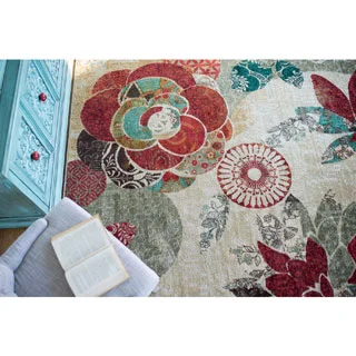 Mohawk Home Strata Geo Floral Pattern Area Rug (7'6 x 10')