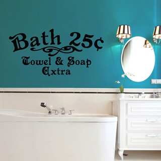 Bath 25c Towel and Soap Extra 48 x 24-inch Bathroom Wall Decal