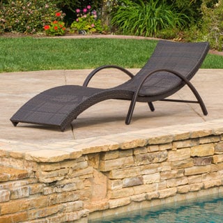 Christopher Knight Home Acapulco Outdoor Wicker Folding Armed Chaise Lounge