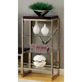 Furniture of America Jacie Contemporary Gold 3-shelf Pier Cabinet