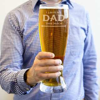 Etched 54 Ounce Beer Pilsner Glass for Father