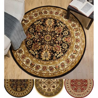 Home Dynamix Royalty Collection Traditional (39") Round Machine Made Polypropylene Area Rug - 3'3