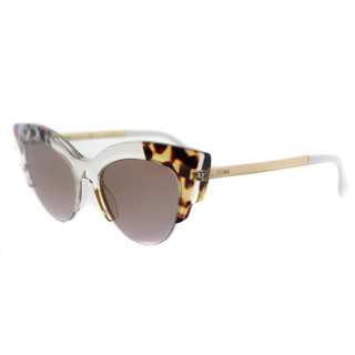 Fendi FF 0178 TKW Jungle Hony Crystal Plastic Cat-Eye Sunglasses Brown Gradient Lens