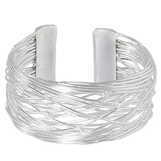 Sterling Silver Overlay Braided Cuff Bracelet