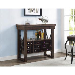Altra Wildwood Mahogany Wood Veneer Bar Cabinet