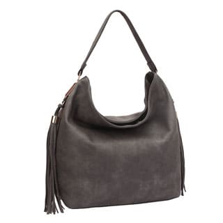 Dasein Fringe Studded Faux Leather Hobo Handbag
