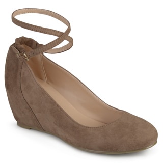 Journee Collection Women's 'Tibby' Faux Suede Ankle Strap Covered Wedges (Option: 7.5)