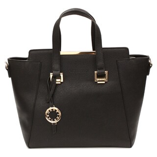 Suzy Levian Saffiano Faux Leather Satchel Handbag