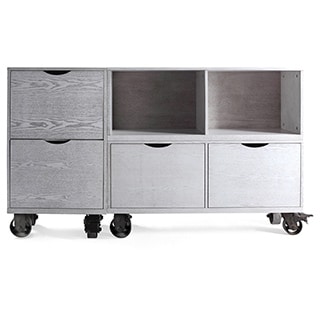 Haven Home Archer Grey Storage Unit with Casters by Hives & Honey