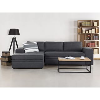 Kiruna Grey Upholstered Sleeper Sectional Sofa with Storage