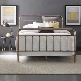 Giselle Graceful Lines Victorian Champagne Gold Metal Bed by iNSPIRE Q Bold