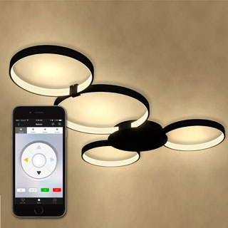 Capella VTCF4443BL 43 in. WiFi-Enabled Tunable-White LED Ceiling Fixture from the Vision by VONN Series