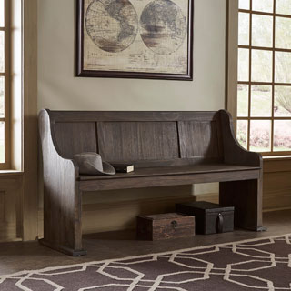 Rowyn Wood 62 Inch Wire Brushed Entryway Dining Bench by SIGNAL HILLS