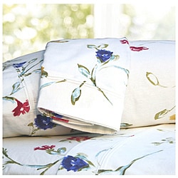 Floral Garden Printed Extra Deep Pocket Flannel Sheet Set