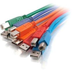 C2G 2m USB 2.0 A/B Cables - 5 Colors - 5pk