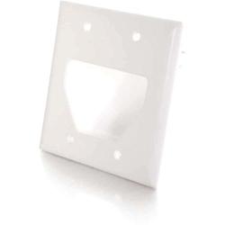 C2G Double Gang Recessed Low Voltage Cable Plate (White)