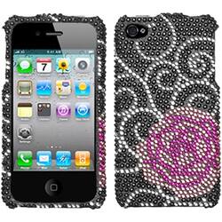 INSTEN Rosey Diamante Phone Case Cover for Apple iPhone 4S/ 4