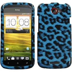 INSTEN Leopard Skin/ Cyan Phone Case Cover for HTC One S