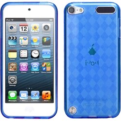 Insten Blue Clear Argyle TPU Rubber Candy Skin Glossy Case Cover For Apple iPod Touch 5th/ 6th Gen