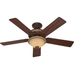 Hunter Aventine 52-inch Ceiling Fan with Cocoa Finish, Spanish Gold Accents and Five Dark Walnut/ Cherried Walnut Blades