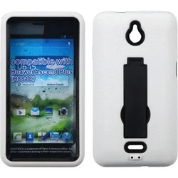 INSTEN Black/ White Phone Case Cover with Stand for Huawei H881C Ascend Plus