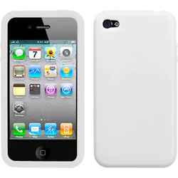 INSTEN Solid White Skin Phone Case Cover for Apple iPhone 4S/ 4